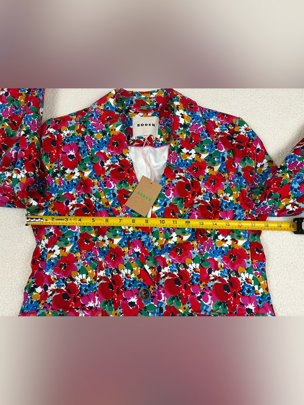 NWT Boden Marylebone Cotton Sateen Blazer Floral Wild Poppy 8R US - Picture 6 of 9